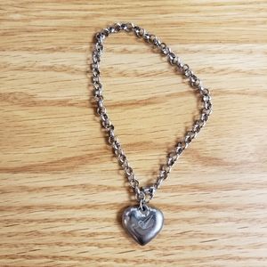 Silver heart "A" charm Bracelet